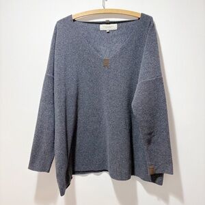 Henriette Steffensen Copenhagen Fleece Sweater Size Medium Gray Lagenlook Baggy